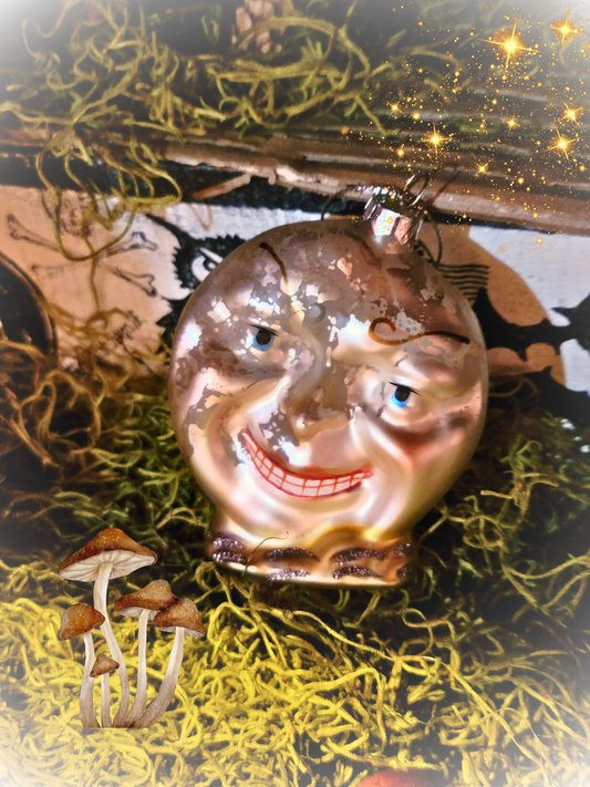 Vintage Victorian Style Man in the Moon Mercury Glass Ornament