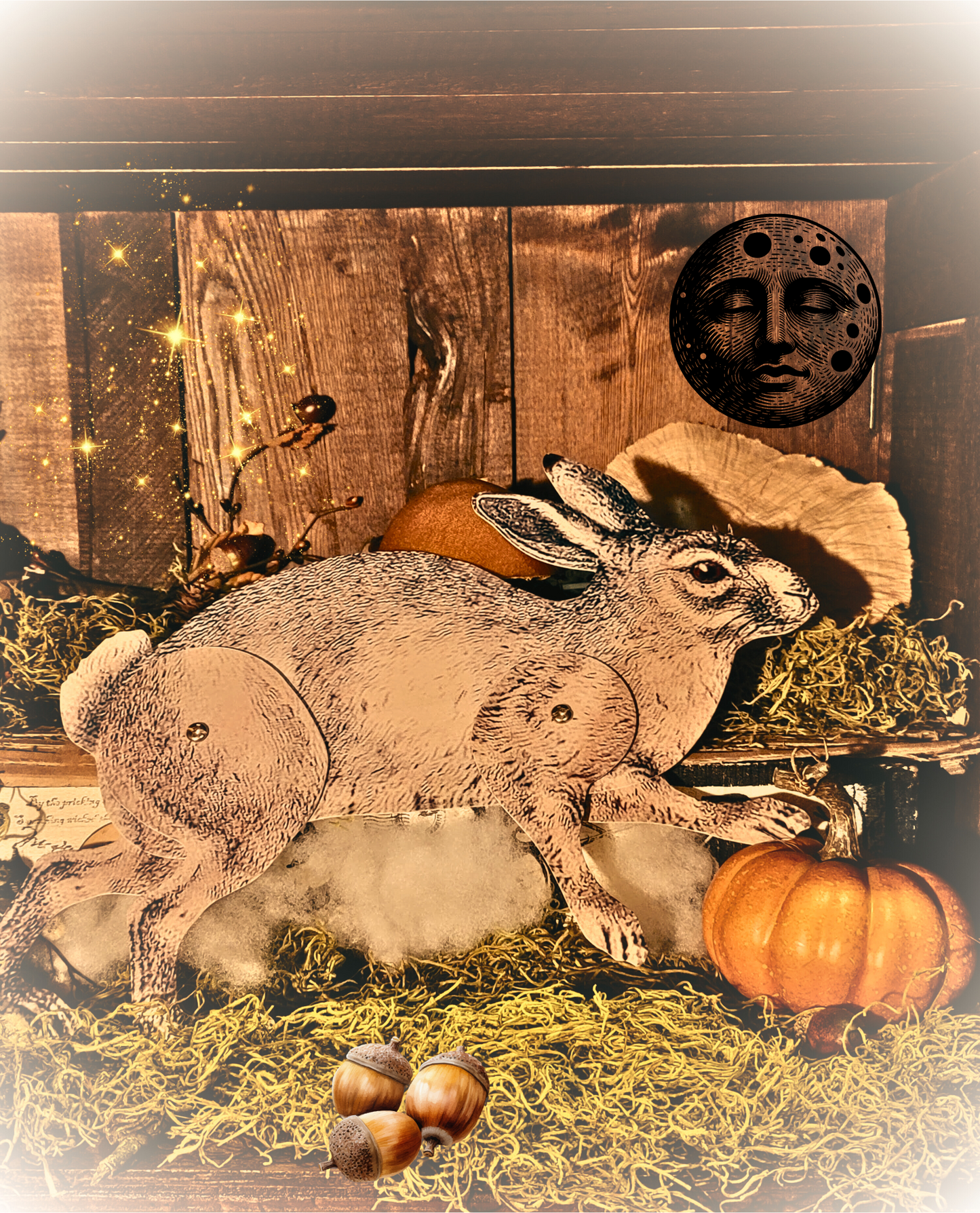 Primitive Vintage Style Posable Running Metal Bunny Rabbit