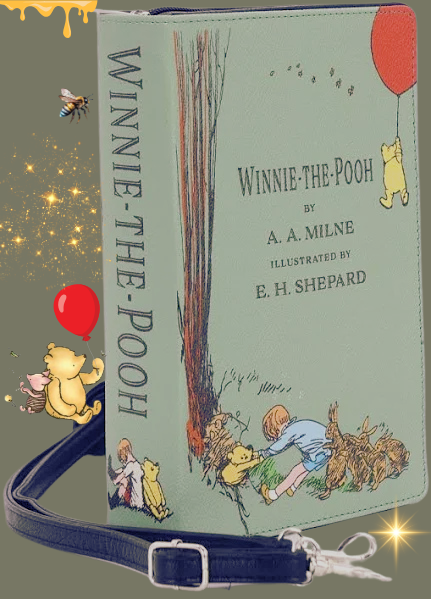 Winnie The Pooh Classic Green or Beige Vinyl Bag and Clutch Set