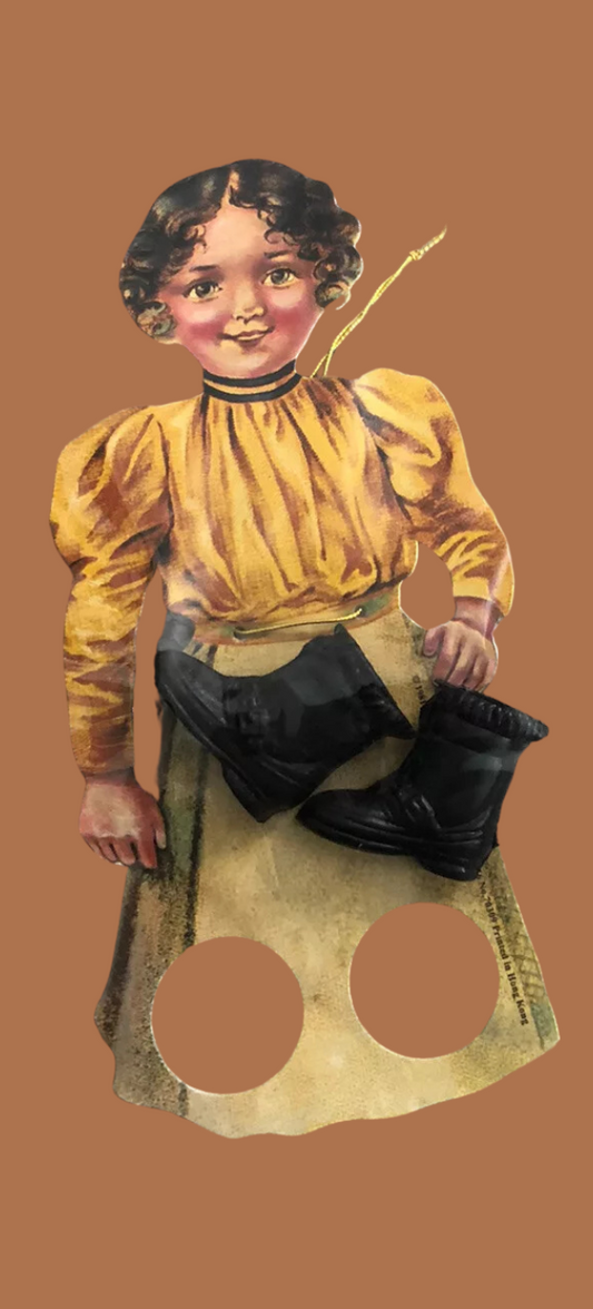 Vintage Victorian Paper Puppet Dolly Doll with Moving Feet Boots