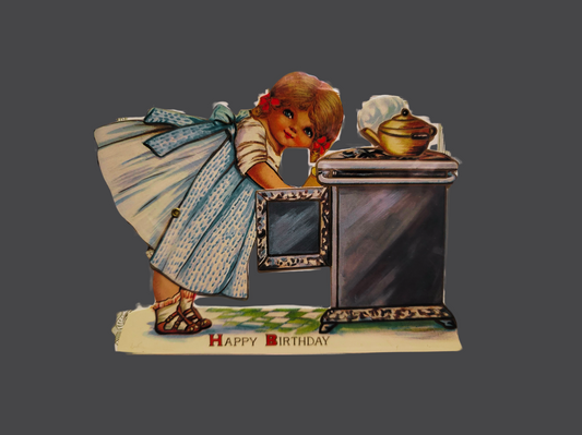 B Shackman Mechanical Girl Baker Birthday Card