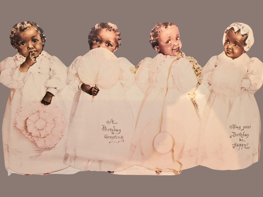 Vintage Victorian Style Babies Accordian Birthday Card