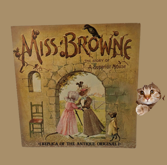 Vintage Vicorian Style Miss Brownie Mouse Storybook