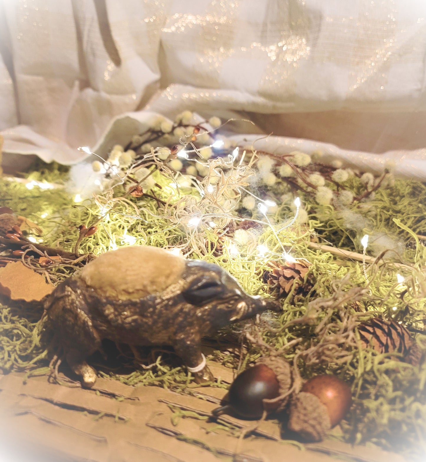 Primitive Style Boar Pig Pin Cushion