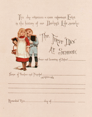 Vintage Style First Day of School Certificate