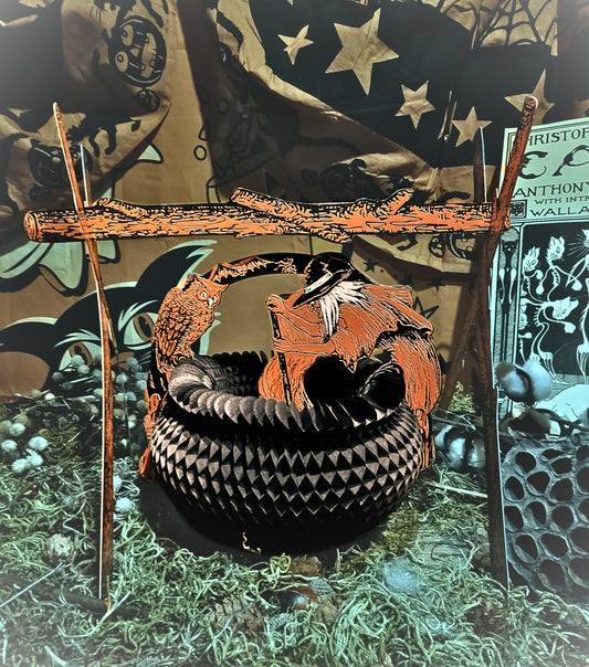 Vintage Halloween Style Witch with Cauldron Paper Centerpiece