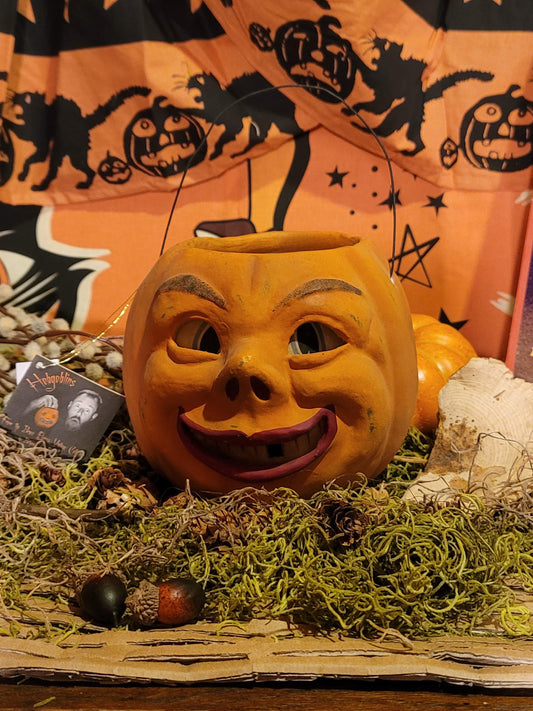 Vintage Halloween Style Resin Mache Pumpkin Lantern Bruce Elias Bethany Lowe Hobgoblins