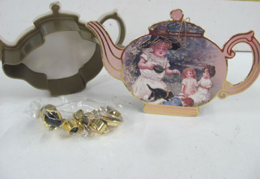 Vintage Victorian Style Tea Set Box Ornament