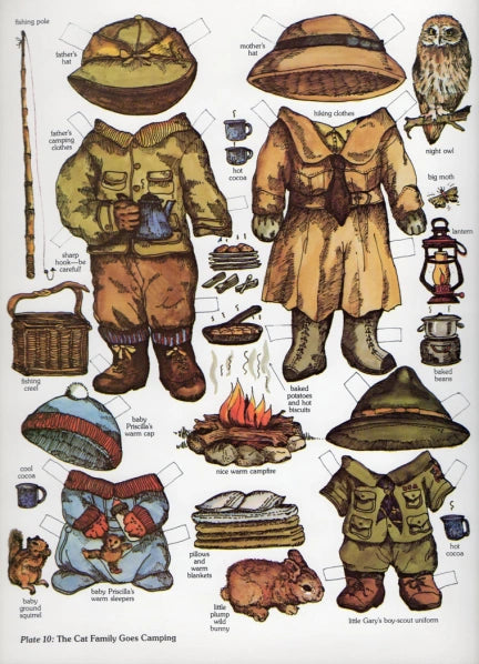Viintage Victorian Style Cats Paper Dolls Book