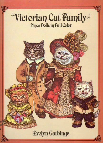 Viintage Victorian Style Cats Paper Dolls Book